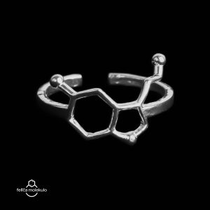 srebrny pierÅ›cionek w uniwersalnym rozmiarze ze wzorem serotoniny